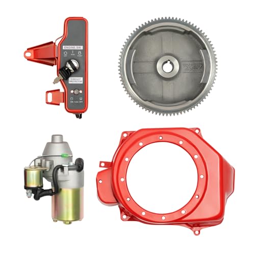 12v Elektrostart Kit, 17cm Schwungrad Starter Motor, Flywheel Switch Compatible with GX160 5.5HP GX200 6.5HP Engine Starter Motor, mit 2 Schlüsseln von KLOOLIVE
