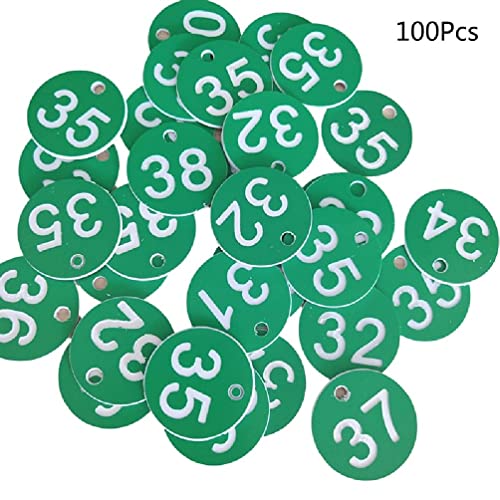 100 Stück Kunststoff ID Nummernschilder 1–100 Gravierte Nummern ID Tags Farbige Tür Für Schlüsselanhänger Schließfachetiketten Für Kleidung Live Nummernetiketten 1–100 1–200 von KLOVA
