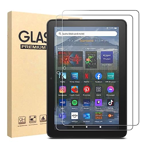 KLWAINM [2 Stück] 8 Plus Tablet Schutzfolie Displayschutz 2.5D Ultra-HD 9H Härte Anti-Kratzen Bläschenfrei Panzerfolie Hartglas Schutzglas Glas Folie von KLWAINM