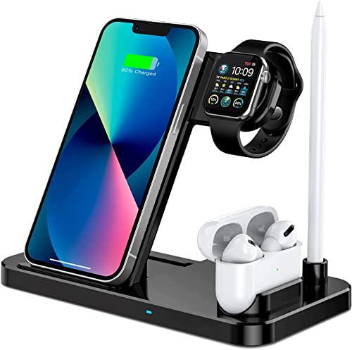 Mag-Safe Ladegerät Wireless Charger für iPhone: Magnet Ladestation Induktive kabellos Ladepad Kompatibel mit iPhone 16 15 14 13 12 und Air-Pods 3 2 Pro mit 20W Schnelles Adapter(Schwarz) von KLiHD