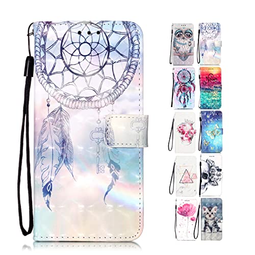 Leder Hülle für Xiaomi Redmi Note 11 Pro 4G 5G Tasche mit Kartenfach Muster Gitzer Schutzhülle Handyhülle Flip Case Klapphülle - Dreamcatcher von KM-Panda