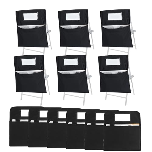 Stuhltaschen für Klassenzimmer, Stuhltasche mit Namensschild, Schüler-Stuhltaschen, Große Stuhltasche, Rückseite des Stuhls Organizer für Klassenzimmer, Kindergarten, Schule, Zuhause, 41 x 50 cm (12) von KMDZDZGS