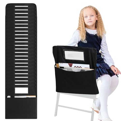 Stuhltaschen für Klassenzimmer, Stuhltasche mit Namensschild, Schüler-Stuhltaschen, Große Stuhltasche, Rückseite des Stuhls Organizer für Klassenzimmer, Kindergarten, Schule, Zuhause, 41 x 50 cm (24) von KMDZDZGS