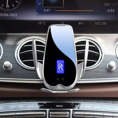 KMJGQWSC Auto Handyhalterung für Rolls-Royce Ghost Extended Wheelbase,Smartphone Halterung rutschfest Drehbar Stabile Befestigung Handyhalter Innenraum Zubehör,A-Silver von KMJGQWSC