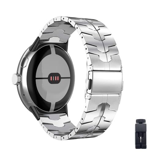 Edelstahl Armbänder für Google Pixel Watch 3 - Metall Ersatzarmband Verstellbar für 41mm/45mm (45mm,7) von KMKJSH