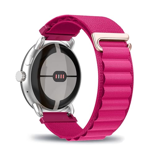 Nylon Armbänder für Google Pixel Watch 3 41mm/45mm Armband, Elastisch Geflochten Alpine Loop mit Verstellbar Metallschnalle Ersatzarmband mit Google Pixel Watch 3 41mm/45mm Uhrenarmband (45mm,10) von KMKJSH
