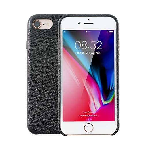 KMP Echtleder Schutzhülle für iPhone 8 Plus Black von KMP Creative Lifestyle Products