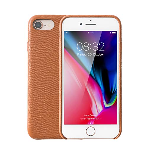 KMP Echtleder Schutzhülle für iPhone 8 Plus Brown von KMP Creative Lifestyle Products