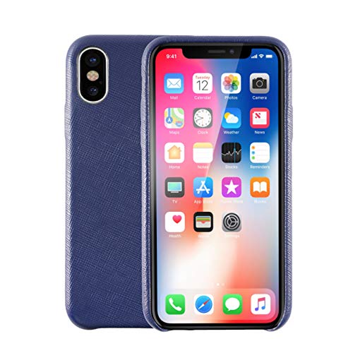 KMP Echtleder Schutzhülle für iPhone X Blue von KMP Creative Lifestyle Products