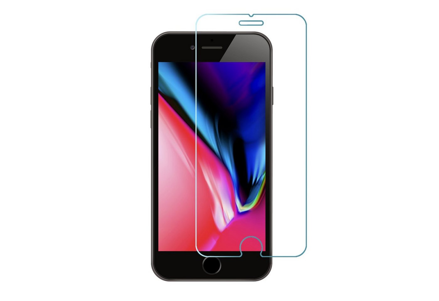 KMP Creative Lifesytle Product Displayschutz für iPhone 8/7/6/SE2(2020) Transparent für Apple iPhone 6, 7, 8, SE2 (2020), Displayschutzglas, Singlepack, 1 Stück, klare Sicht von KMP Creative Lifesytle Product