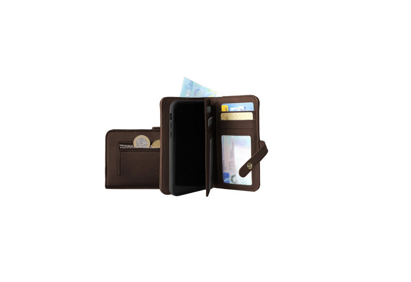 KMP Creative Lifesytle Product Handyhülle Portemonnaie Schutzhülle für iPhone XR Choco Brown 6,1 Zoll von KMP Creative Lifesytle Product