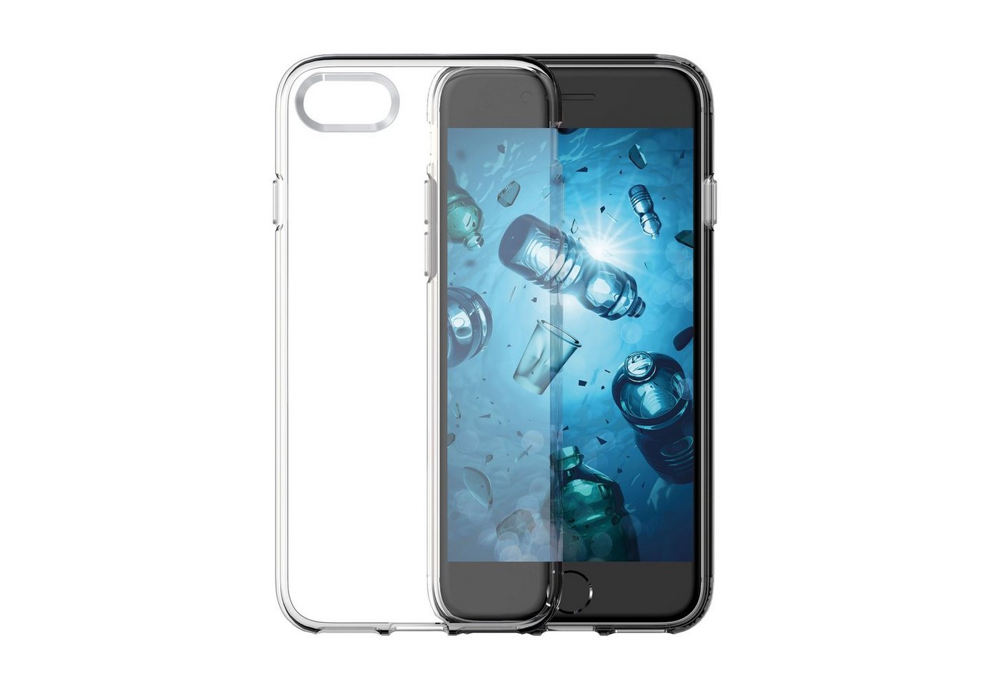 KMP Creative Lifesytle Product Handyhülle Recycelte Schutzhülle für iPhone SE3, 7/8, SE2 Transparent 4,7 Zoll von KMP Creative Lifesytle Product