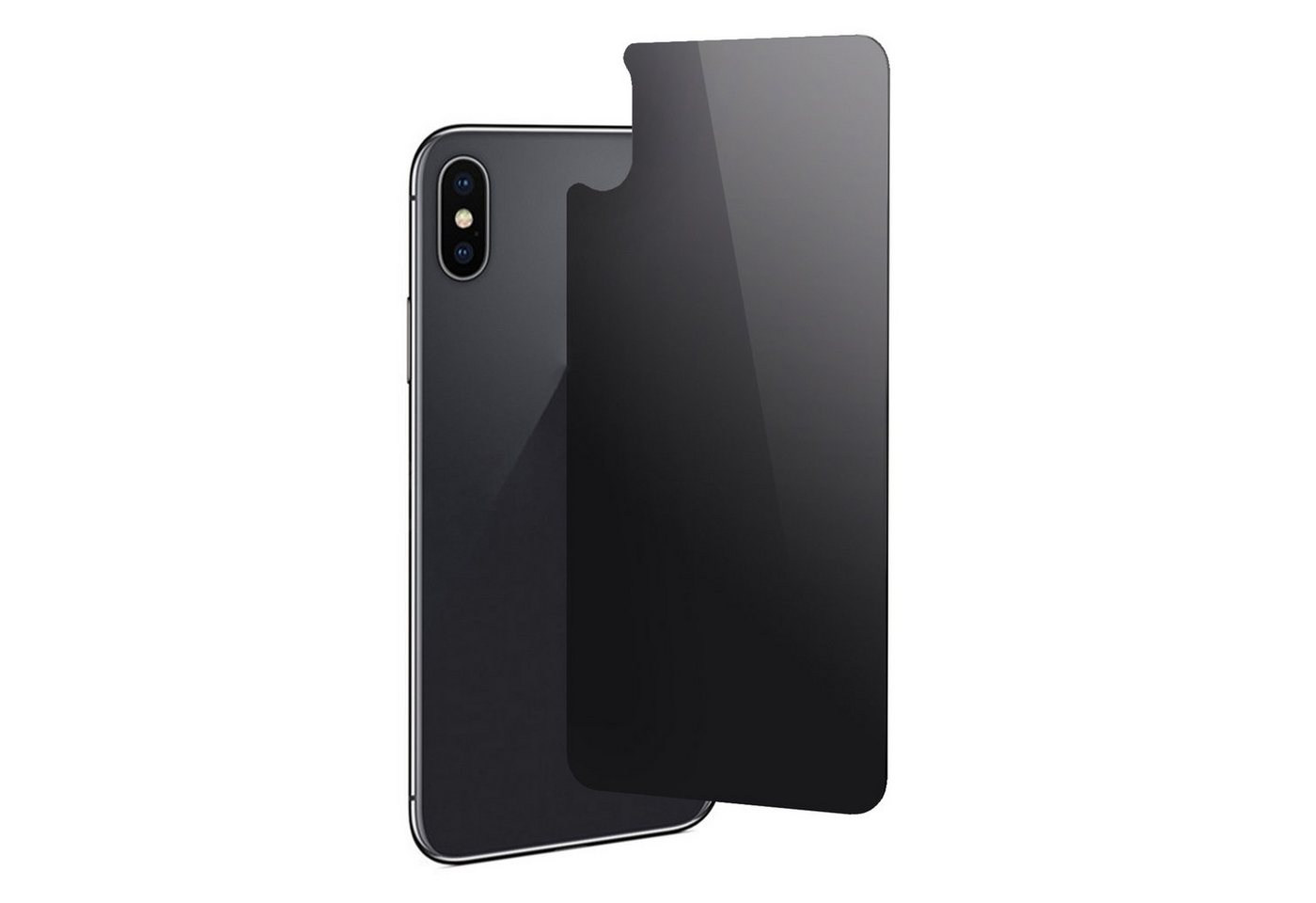 KMP Creative Lifesytle Product Hartglas Rückseitenschutz für iPhone X, XS, 11 pro Space Gray für Apple iPhone X, XS, 11 Pro, Displayschutzglas, Singlepack, 1 Stück, extra dünn, sehr dünn, bruchfest, Anti-Fingerprint von KMP Creative Lifesytle Product