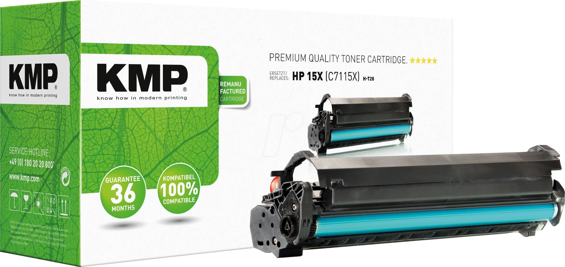 KMP 1105,HY00 - Toner, schwarz, 15X- rebuilt, HP von KMP PRINTTECHNIK AG