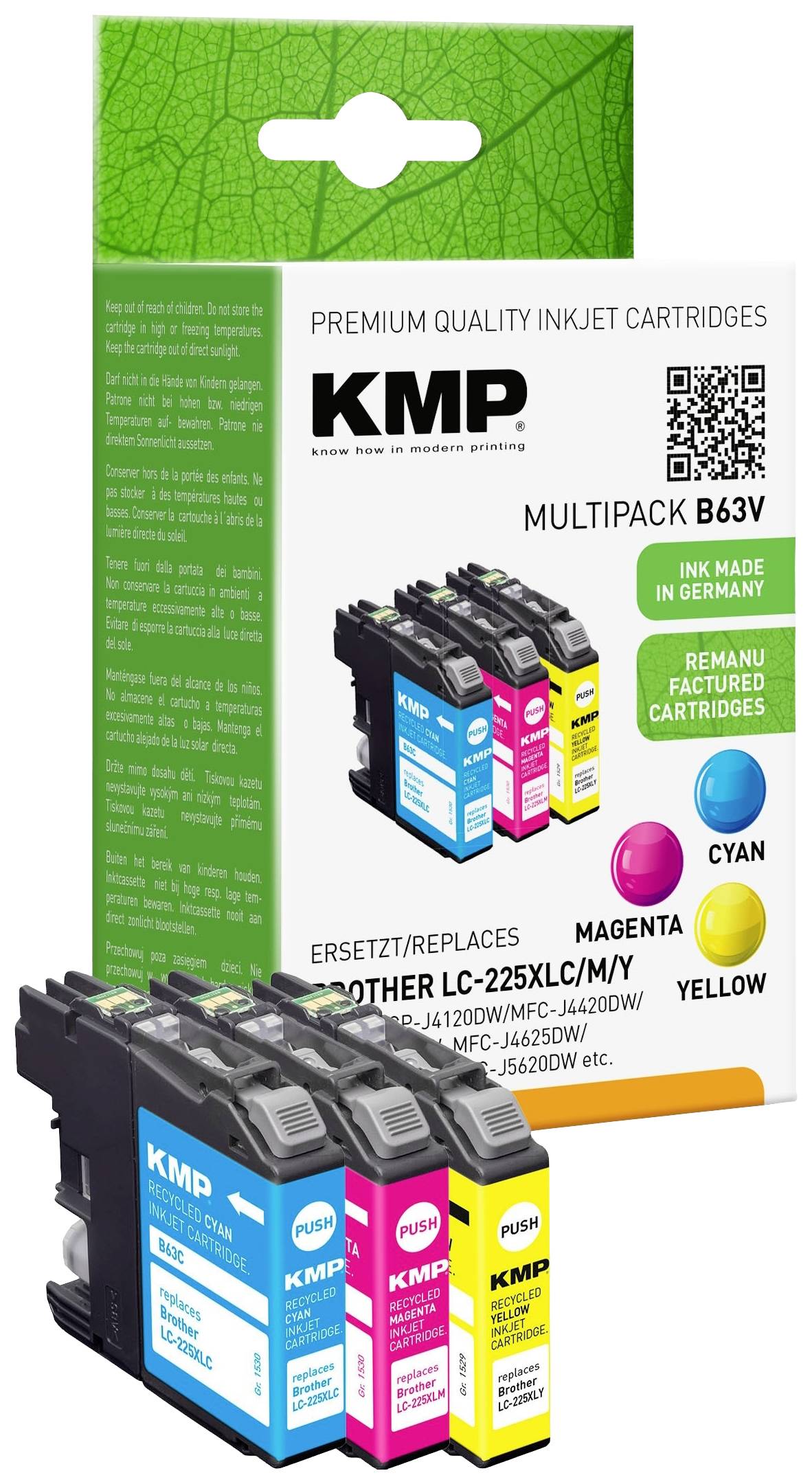 KMP Patrone Brother LC-225XL C/M/Y Multip. 3x1200S. B63V KMP Patrone Brother LC-225XL C/M/Y Multip. 3x1200S. B63V von KMP Printtechnik AG
