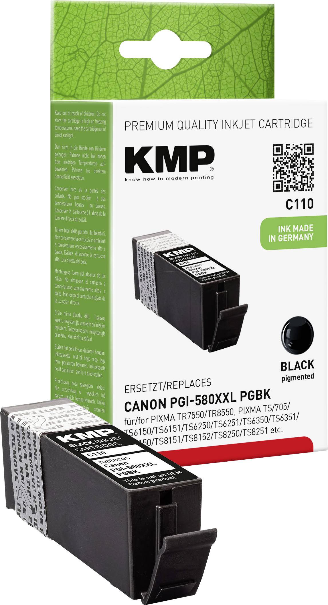 KMP Patrone Canon PGI-580XXL black pig. 600 S. C110 kompatibel KMP Patrone Canon PGI-580XXL black pig. 600 S. C110 kompatibel von KMP Printtechnik AG