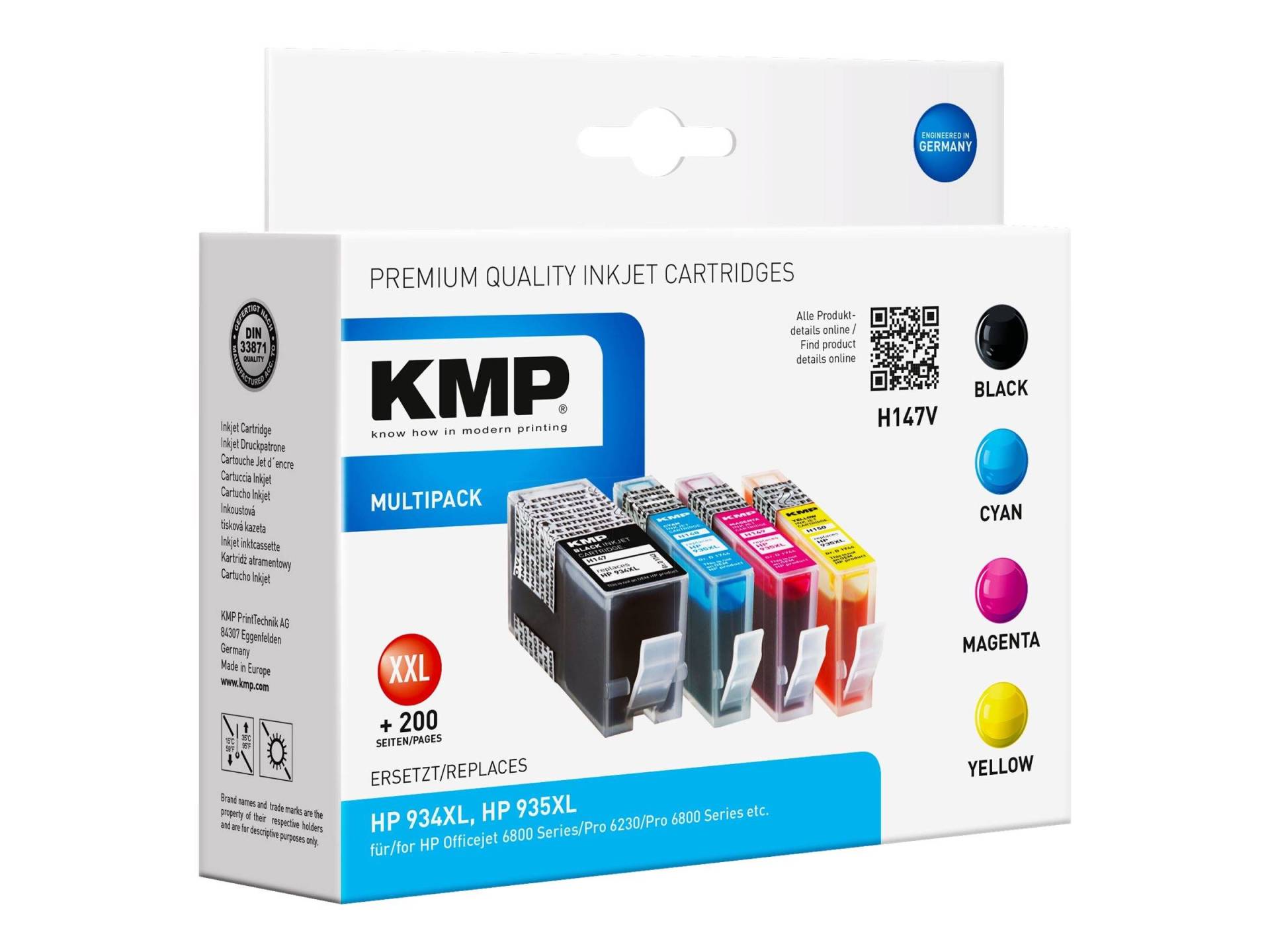 KMP Patrone HP NR.934/935XL Multip. 900-1200 S. H147V kompatibel von KMP Printtechnik AG
