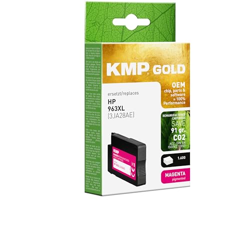 KMP Gold Tintenpatrone passend für HP 963XL Magenta (3JA28AE) mit OEM-Parts und Chip - für HP OfficeJet Pro 9010, 9012, 9013, 9014, 9015, 9016... etc. von KMP know how in modern printing