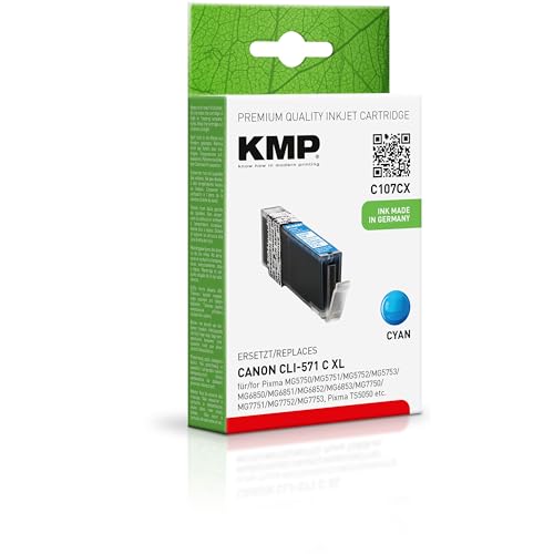 KMP Tintenpatrone passend für Canon CLI571CXL (0332C001) - für Canon Pixma MG 5751, TS 5050, TS 9055, etc. von KMP know how in modern printing