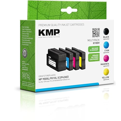 KMP Tintenpatrone passend für HP 950XL (CN045AE), HP 951XL (CN046AE, CN047AE, CN048AE) Multipack - H100V - für Officejet Pro 8100 8600 8610 86... etc. von KMP know how in modern printing