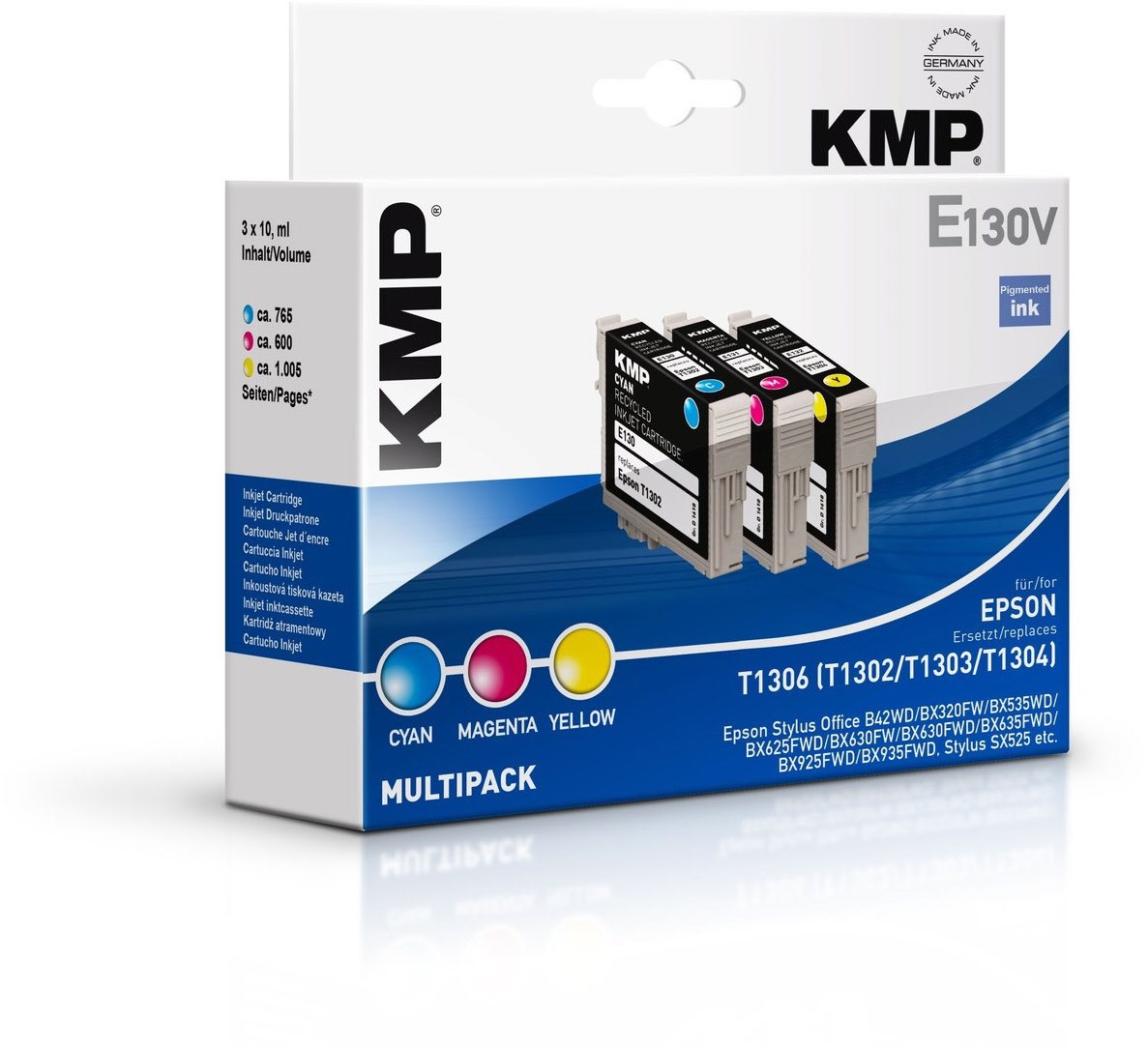E 130 V (3x 10,1ml) Tinten-Multipack 3-farbig von KMP