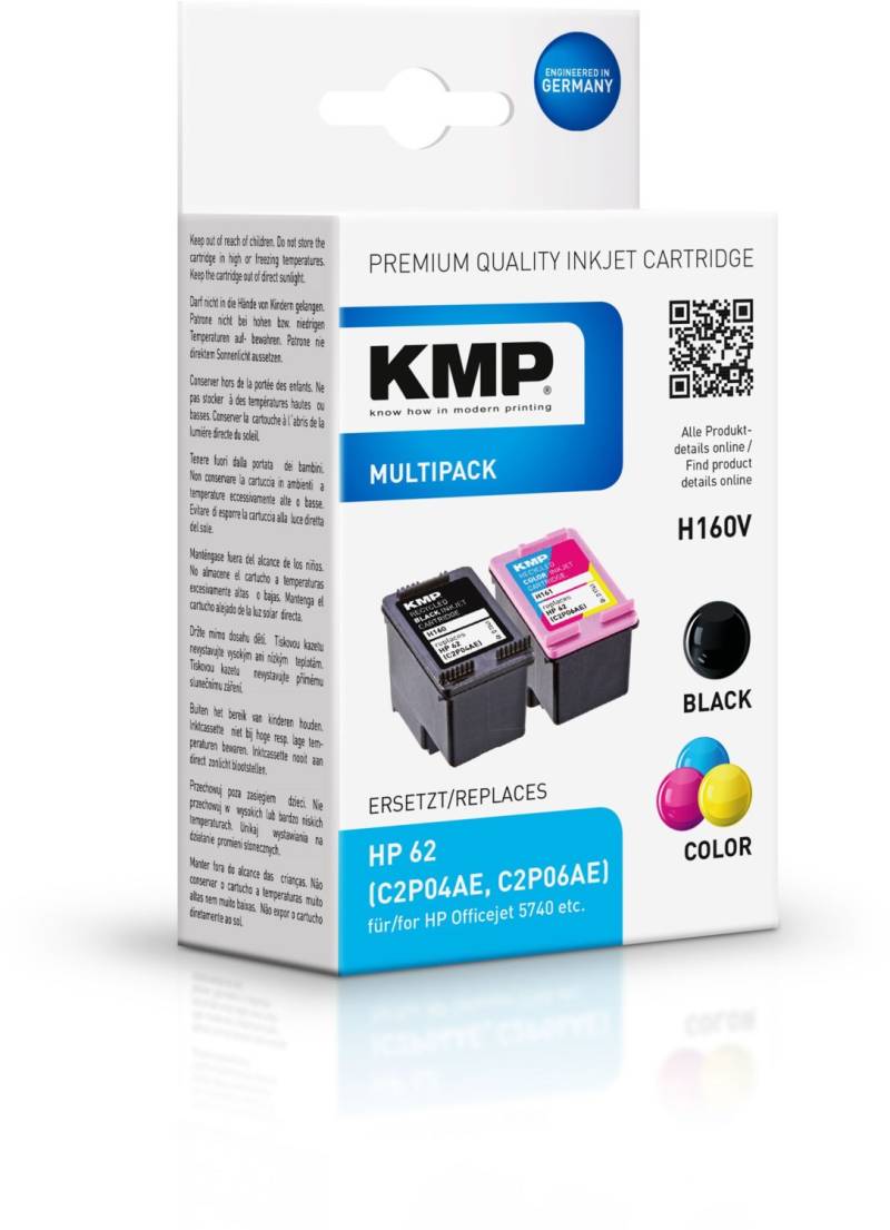 H160V Multipack ersetzt HP 62 (N9J71AE) 4-farbig von KMP