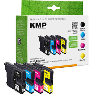 KMP B65V  schwarz, cyan, magenta, gelb Druckerpatronen kompatibel zu brother LC985VALBP , 4er-Set von KMP