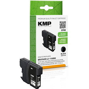 KMP B78B  schwarz Druckerpatrone kompatibel zu brother LC-1100BK von KMP