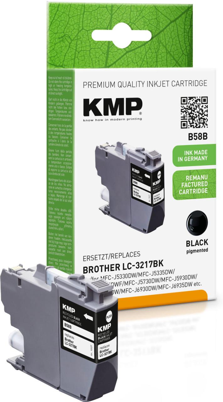 KMP Druckerpatrone B58B schwarz kompatibel zu brother LC-3217BK von KMP