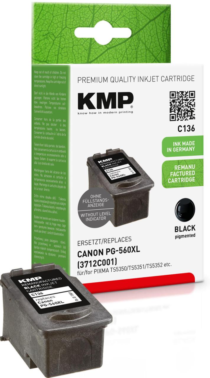 KMP Druckerpatrone C136 schwarz kompatibel zu Canon PG-560XL von KMP