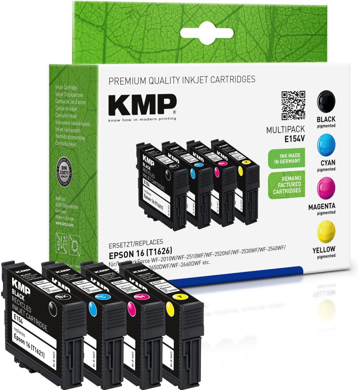 KMP Druckerpatrone E154V schwarz, cyan, magenta, gelb kompatibel zu EPSON 16 ... von KMP