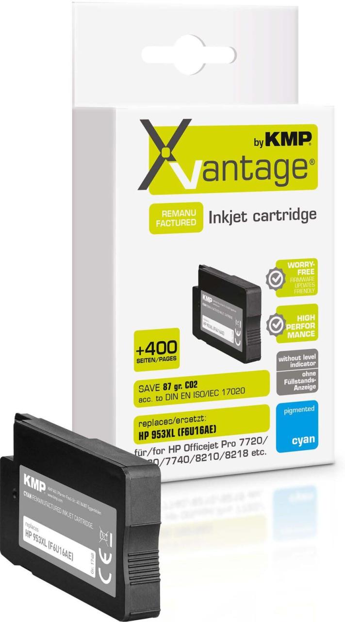 KMP Druckerpatrone XVantage® cyan pigmentiert kompatibel zu HP 953XL (F6U16AE) von KMP