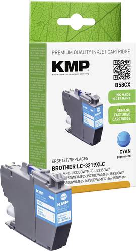 KMP Druckerpatrone ersetzt Brother LC-3219XLC Kompatibel Cyan B58CX 1538,4003 von KMP