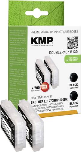 KMP Druckerpatrone ersetzt Brother LC-970BK Kompatibel 2er-Pack Schwarz B13D 1060,0021 von KMP