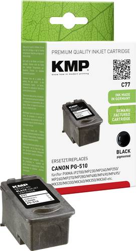 KMP Druckerpatrone ersetzt Canon PG-510 Kompatibel Schwarz C77 1511,4001 von KMP
