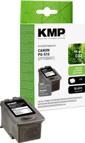 KMP Druckerpatrone ersetzt Canon PG-510 Kompatibel Schwarz C77 1511,4001 von KMP