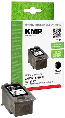 KMP Druckerpatrone ersetzt Canon PG-560 XL Kompatibel Schwarz C136 1581,4001 von KMP