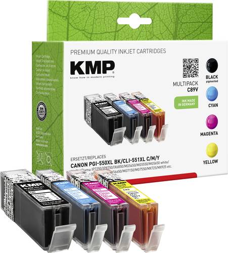 KMP Druckerpatrone ersetzt Canon PGI-550PGBK XL, CLI-551C XL, CLI-551M XL, CLI551Y XL Kompatibel Kom von KMP
