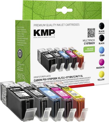 KMP Druckerpatrone ersetzt Canon PGI-570PGBK XL, CLI-571BK XL, CLI-571C XL, CLI-571M XL, CLI-571Y XL von KMP