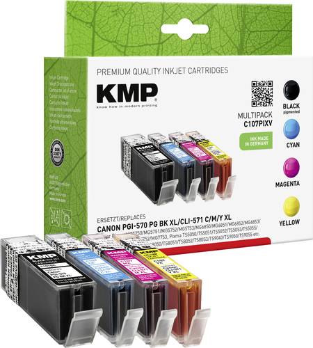 KMP Druckerpatrone ersetzt Canon PGI-570PGBK XL, CLI-571C XL, CLI-571M XL, CLI-571Y XL Kompatibel Ko von KMP