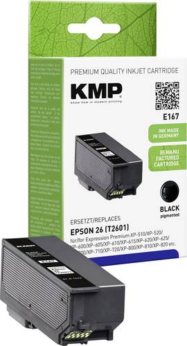 KMP Druckerpatrone ersetzt Epson 26, T2601 Kompatibel Schwarz E167 1626,4801 von KMP