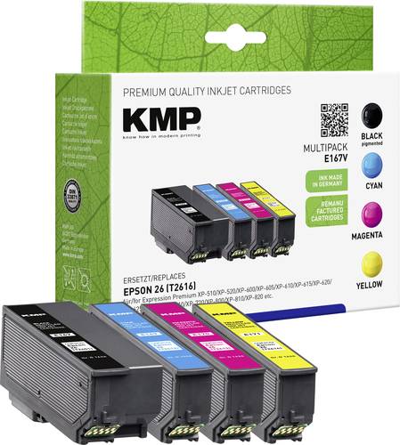 KMP Druckerpatrone ersetzt Epson 26, T2616, T2601, T2612, T2613, T2614 Kompatibel Kombi-Pack Schwarz von KMP