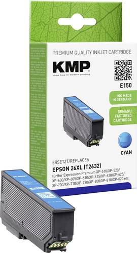 KMP Druckerpatrone ersetzt Epson 26XL, T2632 Kompatibel Cyan E150 1626,4003 von KMP