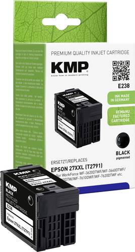 KMP Druckerpatrone ersetzt Epson 27XXL, T2791 Kompatibel Schwarz E186 1627,4201 von KMP