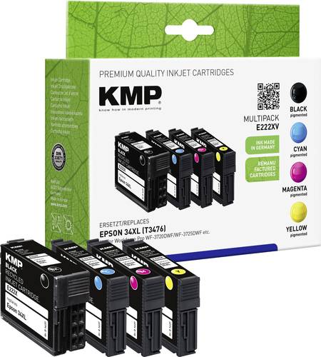 KMP Druckerpatrone ersetzt Epson 34XL, T3476, T3471, T3472, T3473, T3474 Kompatibel Kombi-Pack Schwa von KMP