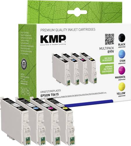 KMP Druckerpatrone ersetzt Epson T0611, T0612, T0613, T0614 Kompatibel Kombi-Pack Schwarz, Cyan, Mag von KMP