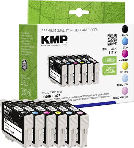 KMP Druckerpatrone ersetzt Epson T0801, T0802, T0803, T0804, T0805, T0806, T0807 Kompatibel Kombi-Pa von KMP