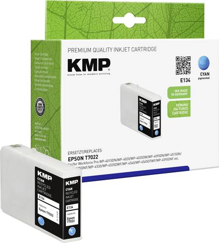 KMP Druckerpatrone ersetzt Epson T7022 Kompatibel Cyan E134 1620,4003 von KMP