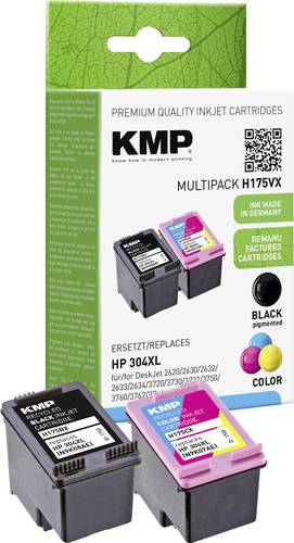 KMP Druckerpatrone ersetzt HP 304XL, N9K08AE, N9K07AE Kompatibel Kombi-Pack Schwarz, Cyan, Magenta, von KMP