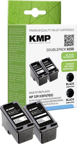 KMP Druckerpatrone ersetzt HP 339, C8767E Kompatibel 2er-Pack Schwarz H25D 1023,4021 von KMP